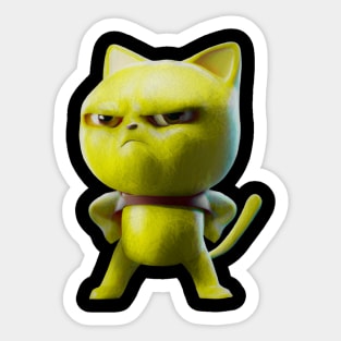 Lemon Cat-Color Sketch Sticker